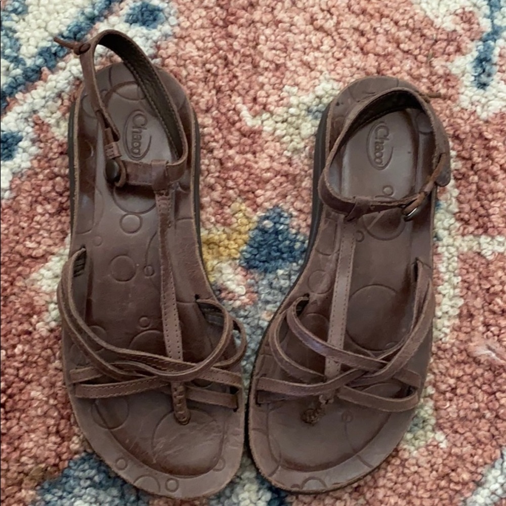Almost new brown leather chaco sandals size 8